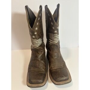 Ariat Circuit Patriot Western Boot Brown Women's 8.5B  Embroidered Flag‎ /Stars